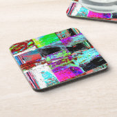 Hard Plastic Coaster – Abstract Grid コースター (左側)