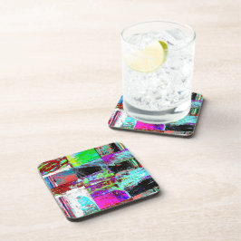 Hard Plastic Coaster – Abstract Grid コースター