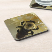 Hard plastic coaster bumblebee on peony flower コースター (左側)