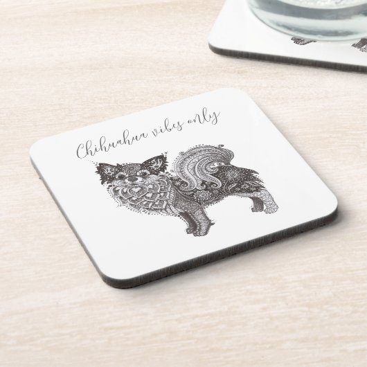 Hard Plastic Coaster Chihuahua Vibes コースター (左側)