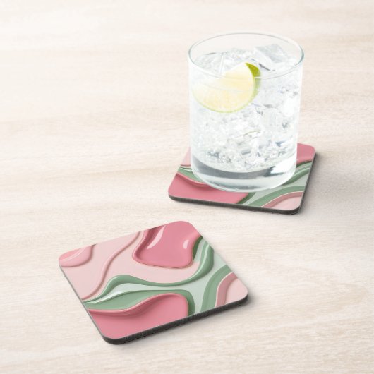 Hard plastic coaster in stylish graphic コースター (右側)