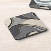 Hard plastic coaster in stylish graphic コースター (左側)