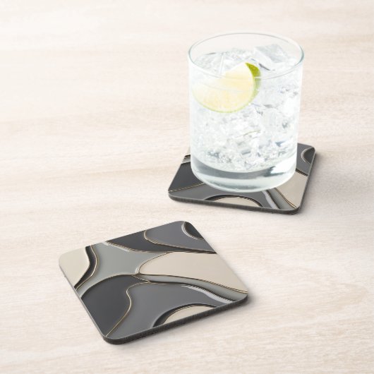 Hard plastic coaster in stylish graphic コースター (右側)