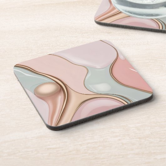 Hard plastic coaster in stylish graphic コースター (左側)