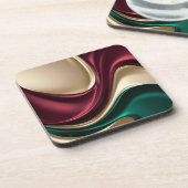 Hard plastic coaster in stylish graphic コースター (左側)