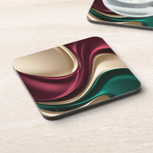 Hard plastic coaster in stylish graphic コースター (左側)