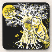 Hard Plastic Coaster – Urban Tree Owl & Wealth  コースター (正面)