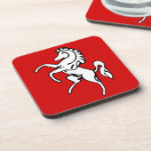 Hard plastic coaster with flag of Kent County コースター (左側)