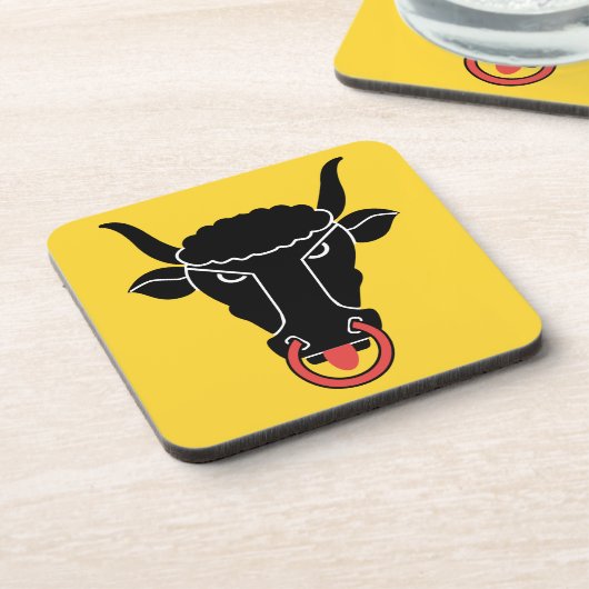Hard plastic coaster with flag of Uri, Switzerland コースター (左側)