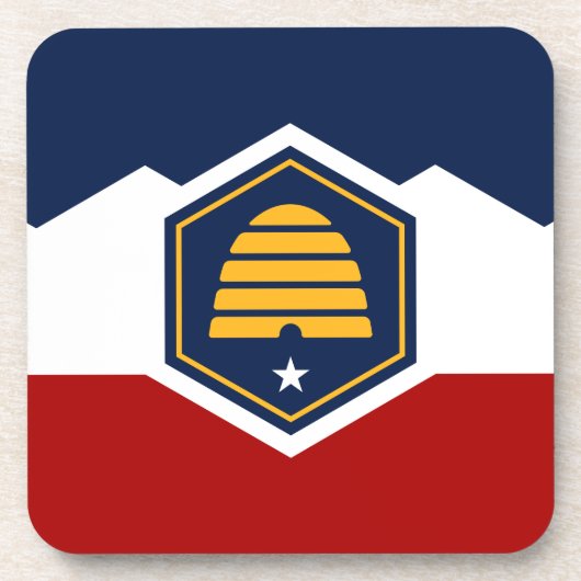 Hard plastic coaster with flag of Utah, USA コースター (正面)