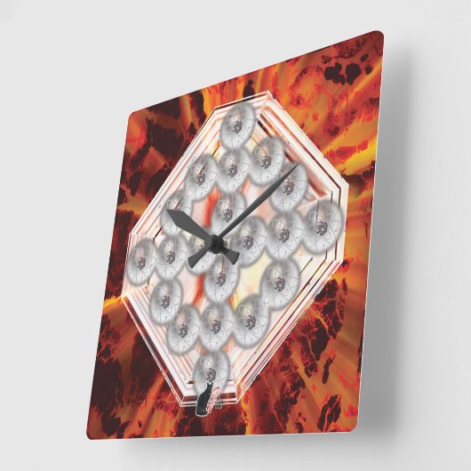 Hard Rock スクエア壁時計 (傾斜)