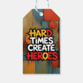 "Hard Times Create Heroes" Typography Sayings ギフトタグ (裏面)