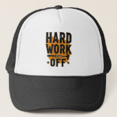 Hard Work Pays Off Bold Typography Labor Day Desig キャップ (正面)
