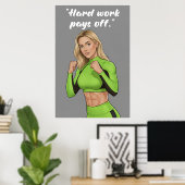Hard Work Pays Off – Fitness Motivation Poster ポスター (ホームオフィス)