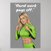 Hard Work Pays Off – Fitness Motivation Poster ポスター (正面)