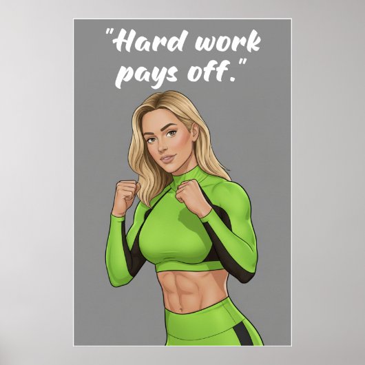 Hard Work Pays Off – Fitness Motivation Poster ポスター (正面)