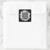 Hard Work Pays Off Grunge Worker Design スクエアシール (バッグ)