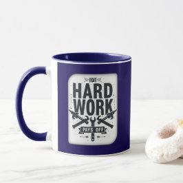 Hard Work Pays Off Vintage Worker Motivation Shirt マグカップ