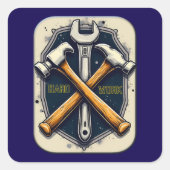 Hard Work Tools Worker Pride Labor Day Design スクエアシール (正面)