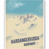 Hardangerviddaノルウェー休暇のポスター。 シール (正面)