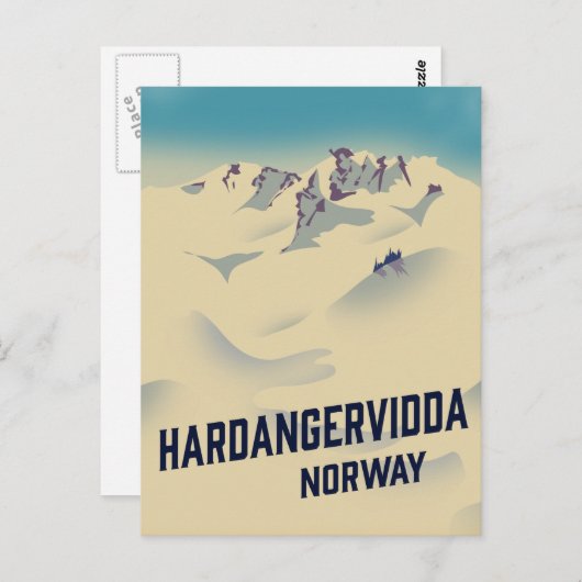 Hardangerviddaノルウェー休暇のポスター。 ポストカード (正面/裏面)