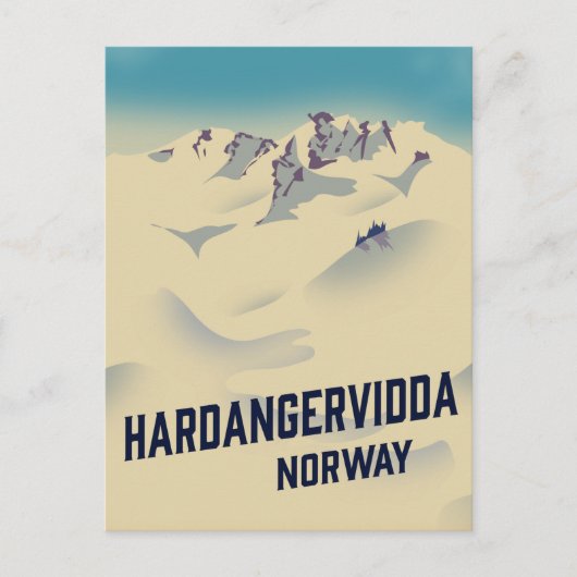 Hardangerviddaノルウェー休暇のポスター。 ポストカード (正面)