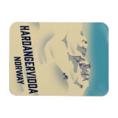 Hardangerviddaノルウェー休暇のポスター。 マグネット (横)