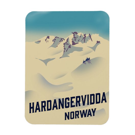 Hardangerviddaノルウェー休暇のポスター。 マグネット (縦)