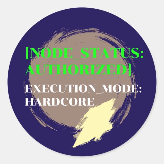 Hardcore AI Agent Monospace Text 1 ラウンドシール (正面)