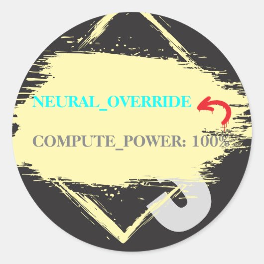 Hardcore AI Agent Monospace Text 2 ラウンドシール (正面)