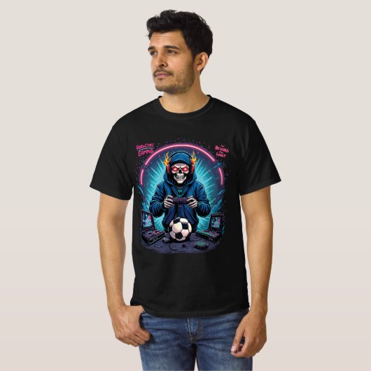 Hardcore Beyond Limit – Retro Skull Gamer Tee Tシャツ (正面フル)