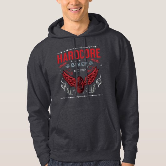 Hardcore Biker Red t-shirt パーカ (正面)