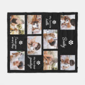 Hardest Goodbye Pet Dog Memorial 8-Photo Collage フリースブランケット (正面(横))