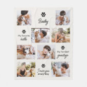 Hardest Goodbye Pet Dog Memorial 8-Photo Collage フリースブランケット (正面)