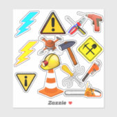 Hardhat Worker – ツールボックスツール シール (シート)