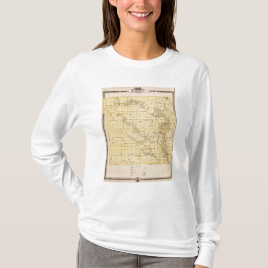Hardin郡、アイオワ州の地図 Tシャツ (正面)