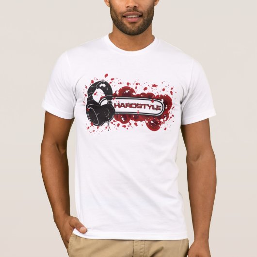 Hardstyleのヘッドホーン Tシャツ (正面)