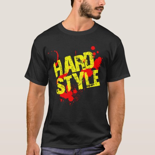 Hardstyleのペンキの（ばちゃばちゃ）跳ねる Tシャツ (正面)
