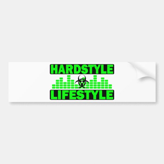 Hardstyleのライフスタイルのhazzardおよびテンポのデザイン バンパーステッカー (正面)