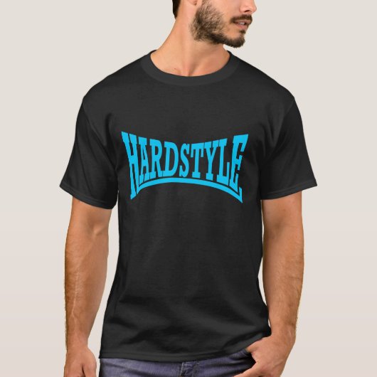 Hardstyleのロゴの青 Tシャツ (正面)