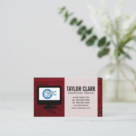 Hardware Electronics | IT Repair 名刺 (スタンド正面)