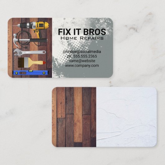 Hardware Tools | Handyman | General Contractor 名刺 (正面/裏面)