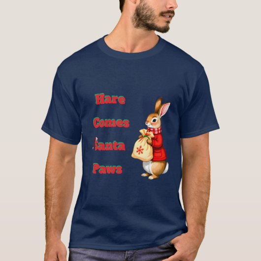Hare Comes Santa Paws T-Shirt Tシャツ (正面)
