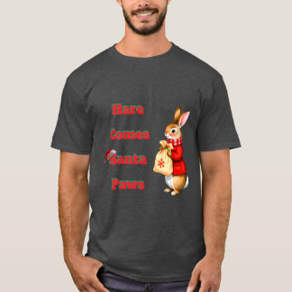 Hare Comes Santa Paws T-Shirt Tシャツ