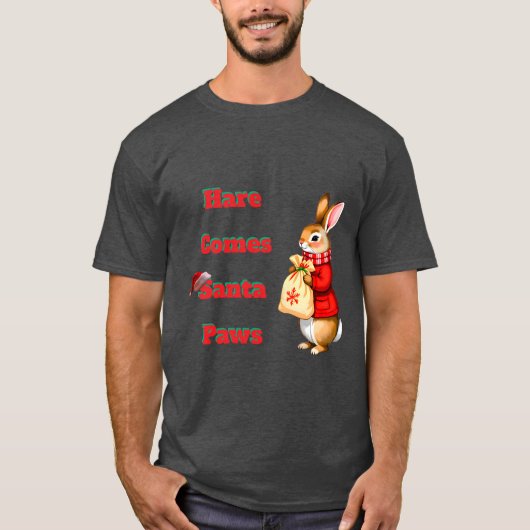 Hare Comes Santa Paws T-Shirt Tシャツ (正面)