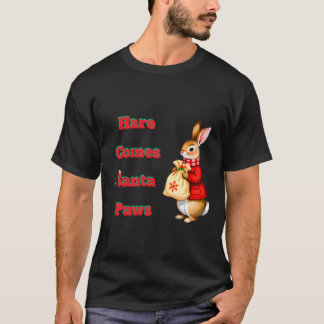 Hare Comes Santa Paws T-Shirt Tシャツ