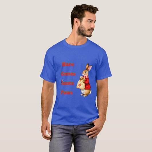 Hare Comes Santa Paws T-Shirt Tシャツ (正面フル)