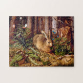 Hare in the Forest Hans Hoffmann Rabbit Painting ジグソーパズル (横)
