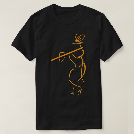 Hare Krishna Flute Art Krishna Lover Tシャツ (デザイン正面)