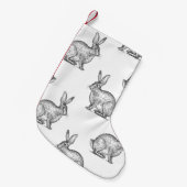 Hare or rabbit. Seamless pattern with forest anima スモールクリスマスストッキング (正面 (吊り時))